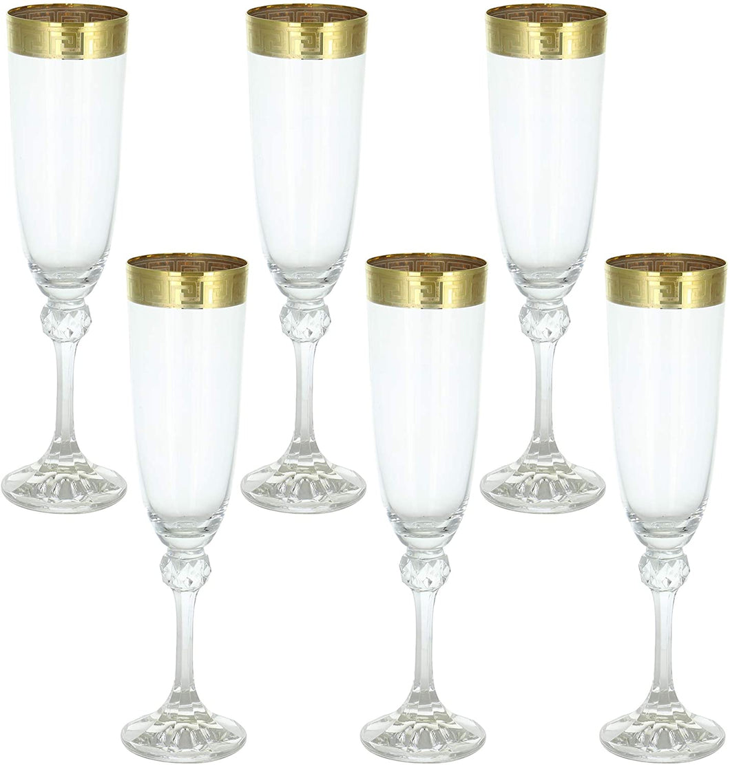 (D) Champagne Glasses 6-Pc Set Of 9.5