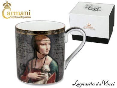 Carmani Painters Tea or Coffe Cup, Leonardo Da Vinci (Lady with an Ermine)