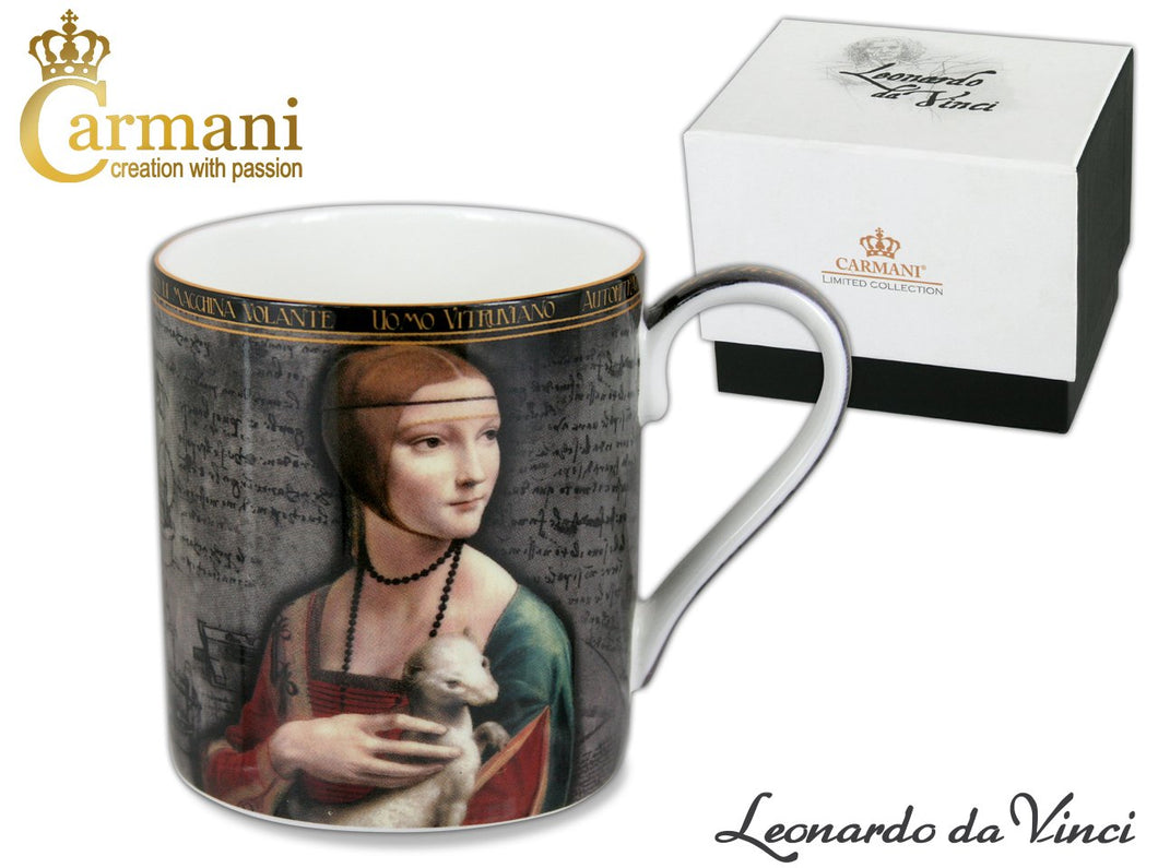 Carmani Painters Tea or Coffe Cup, Leonardo Da Vinci Porcelain Collection (Diva)