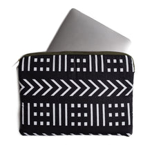 (D) Computer Cases for Laptops 13 Inches Handmade, fit a MacBook Air 13" (Black White Bamako)