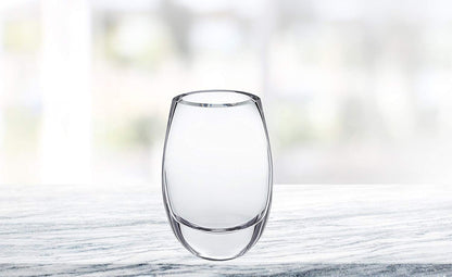 (D) Centerpiece 'Crescendo' Oval Crystal Flower Vase 7.5" H
