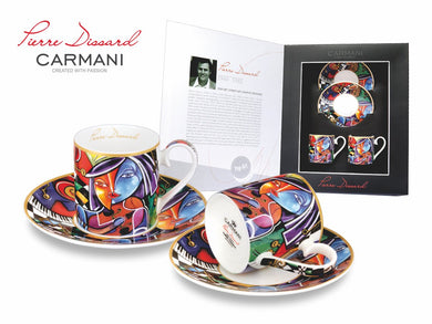 Carmani Painters 4-pc Espresso Coffee Set, Pierre Dissard Series (Virtuoso)