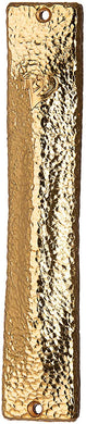 (D) Judaica Hammered Metal Mezuah for Door 5.25 Inch (Gold)