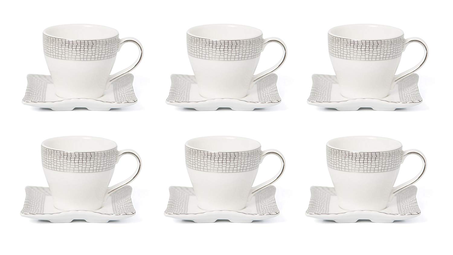 Royalty Porcelain 12-pc Espresso Coffee Set for 6, Bone China (JS4-1988-12)