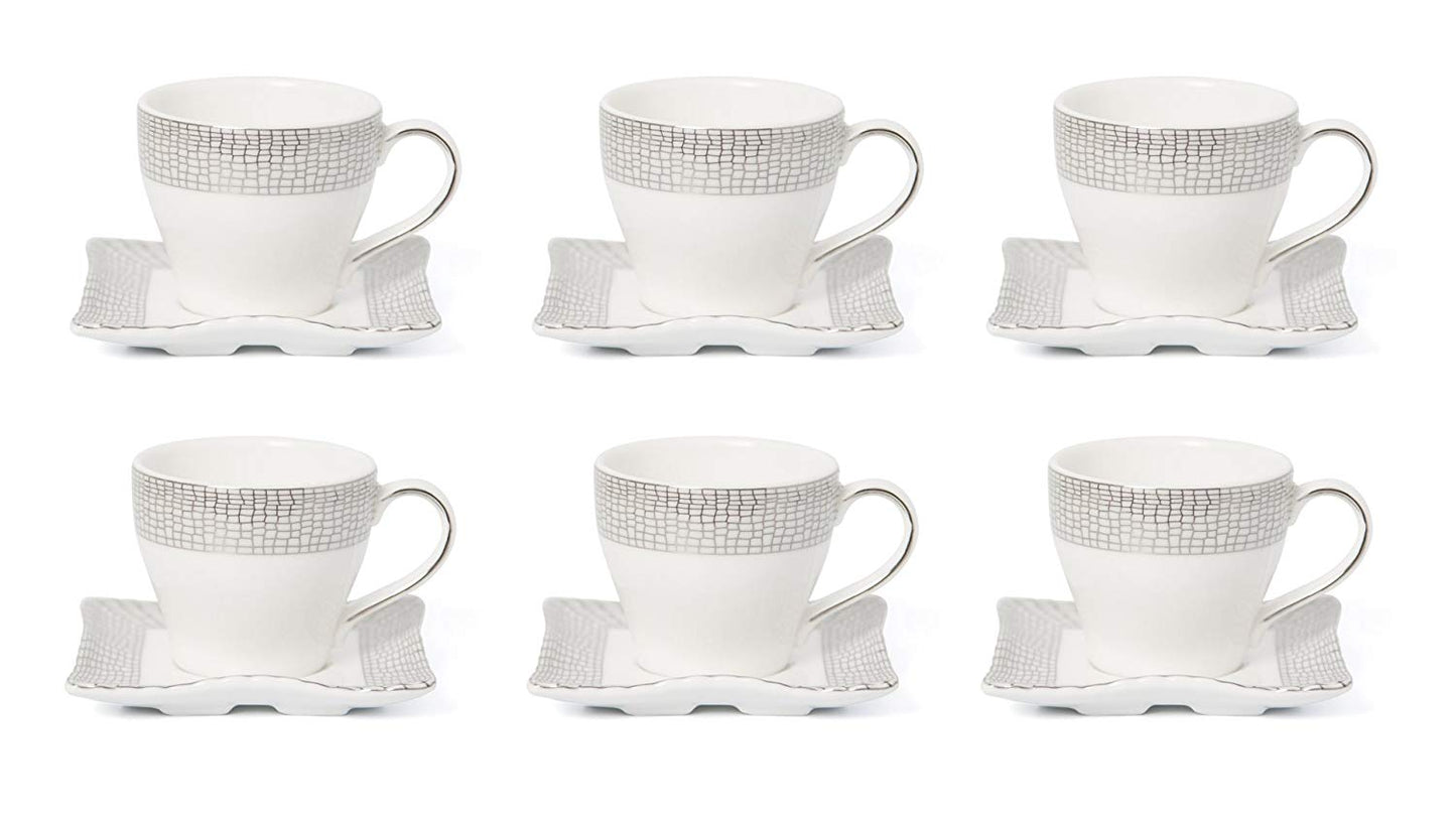 Royalty Porcelain 12-pc Espresso Coffee Set for 6, Bone China (JS4-1988-12)