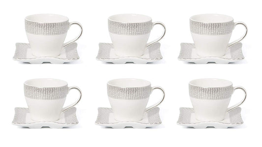Royalty Porcelain 12-pc Espresso Coffee Set for 6, Bone China (JS4-1988-12)
