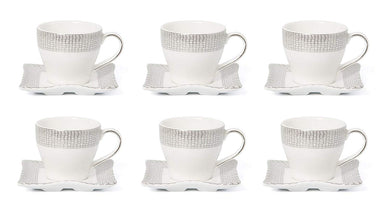 Royalty Porcelain 12-pc Espresso Coffee Set for 6, Bone China (JS4-1988-12)