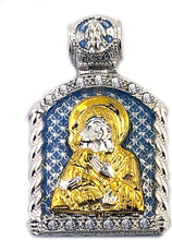 (D) Religious Gifts Virgin of Vladimir Icon Pendant Sterling Silver 925 Gold 14K