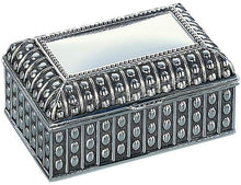 (D) Silver Plated Jewelry Box for Women, Storage Box Beaded Antique Design