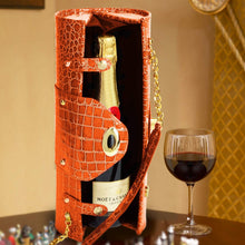 (D) Wine Bottle Carrier and Purse, Wine Holder, 30th Birthday Gifts (Orange)