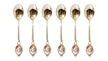 Royal Flatware Set of 12pc Demi Dessert Flatware Forks and Spoons (Gold Antique)