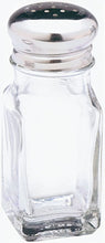 (D) Salt and Pepper Shakers Glass Set Clear with Stainless Steel Lid 2.87 oz