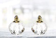 (D) Handcrafted 'Zendra Gold' Crystal Glass 2-pc Salt & Pepper Shakers Set