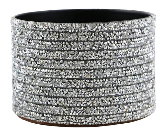 (D) Decorated Wine Coaster, Crystal Strips, Wine Bottle Holder