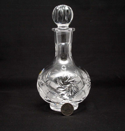 Russian Cut Crystal Vodka Decanter Carafe, 12 oz, Vintage USSR