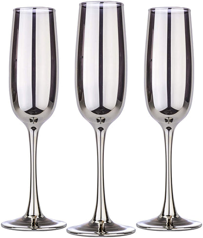 Champagne Flute, Champagne Glasses 6 Oz, Modern Glassware Set of 6