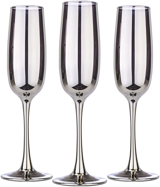 Champagne Flute, Champagne Glasses 6 Oz, Modern Glassware Set of 6