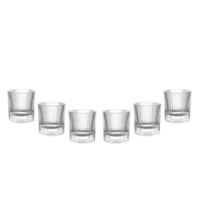 (D) Geometric Elegance: Crystal Glasses with Striped Design (Short Glasses)