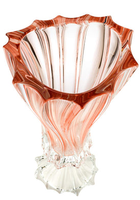 Bohemia Collection Footed Crystal Flower Centerpiece Vase 16 Inch (Pink)