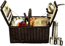 (D) Surrey Picnic Basket for 2 with Coffee Set for Outdoor (Green)