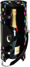 (D) Wine Bottle Carrier and Purse, Wine Holder, 30th Birthday Gifts (Dots)