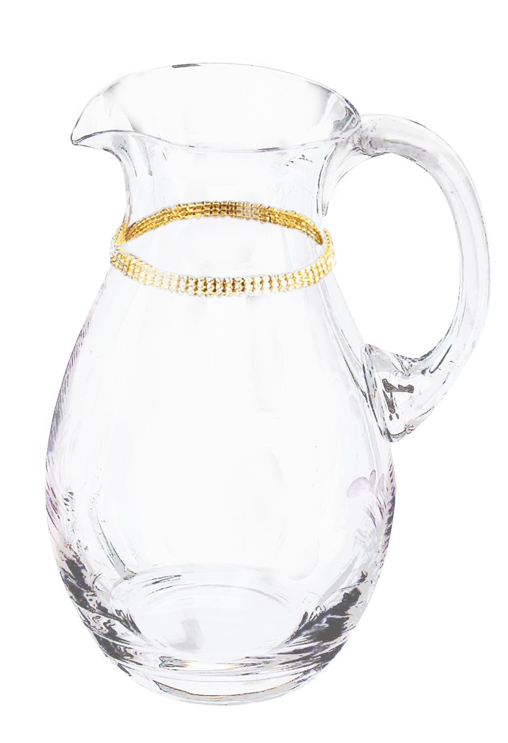 Italian Collection Crystal Pitcher with Round Gold Swarovski Crystal