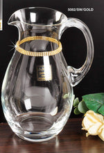 Italian Collection Crystal Pitcher with Round Gold Swarovski Crystal