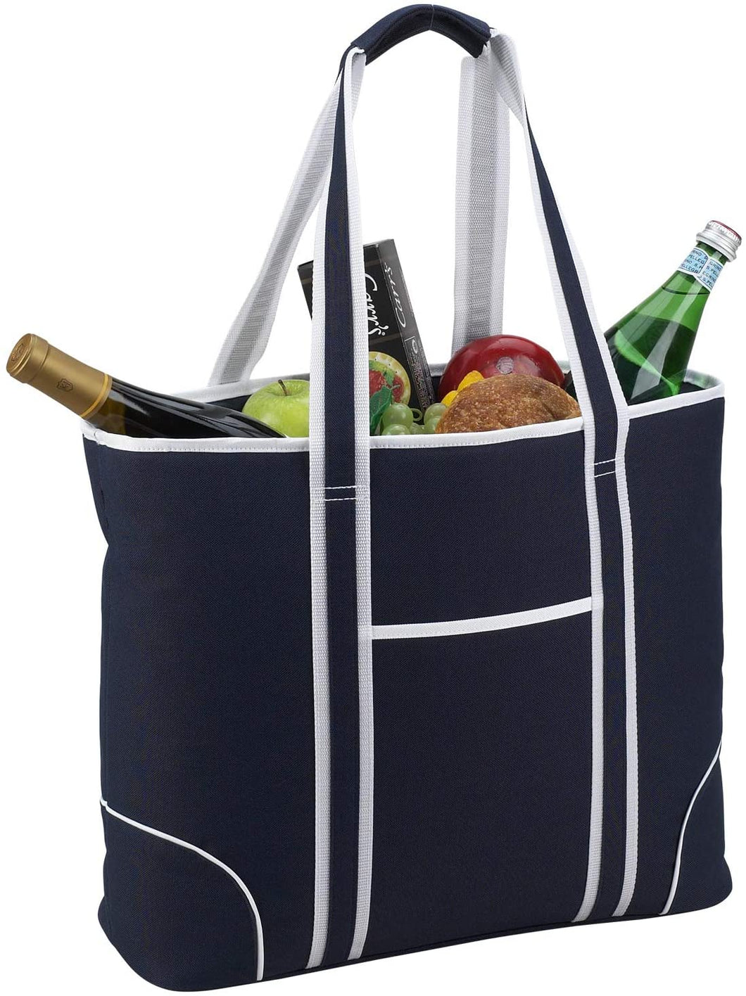 (D) Extra Large Insulated Cooler Tote, Picnic Backpack (Blue)