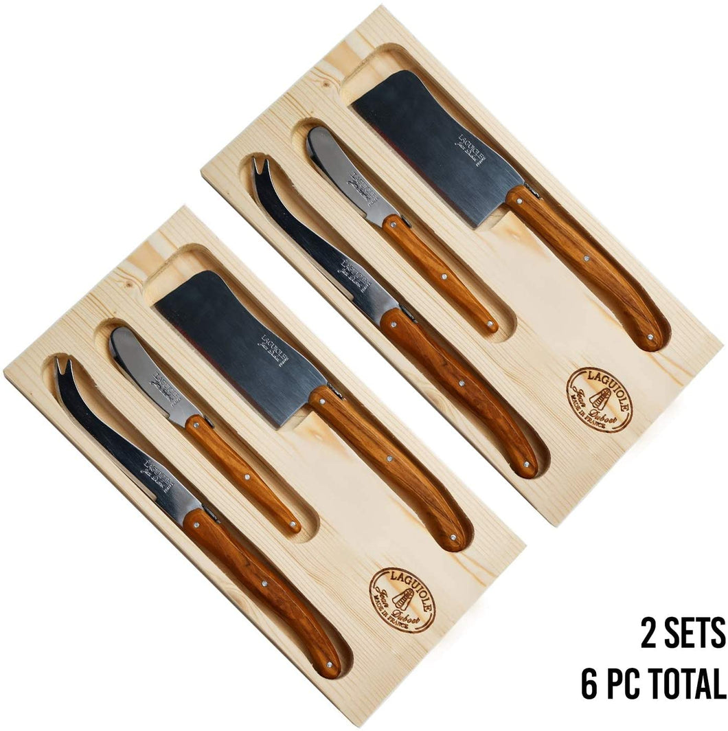 (D) Charcuterie Board Accessories Cheese Spreader Knife Laguiole 2 Set (Wood)