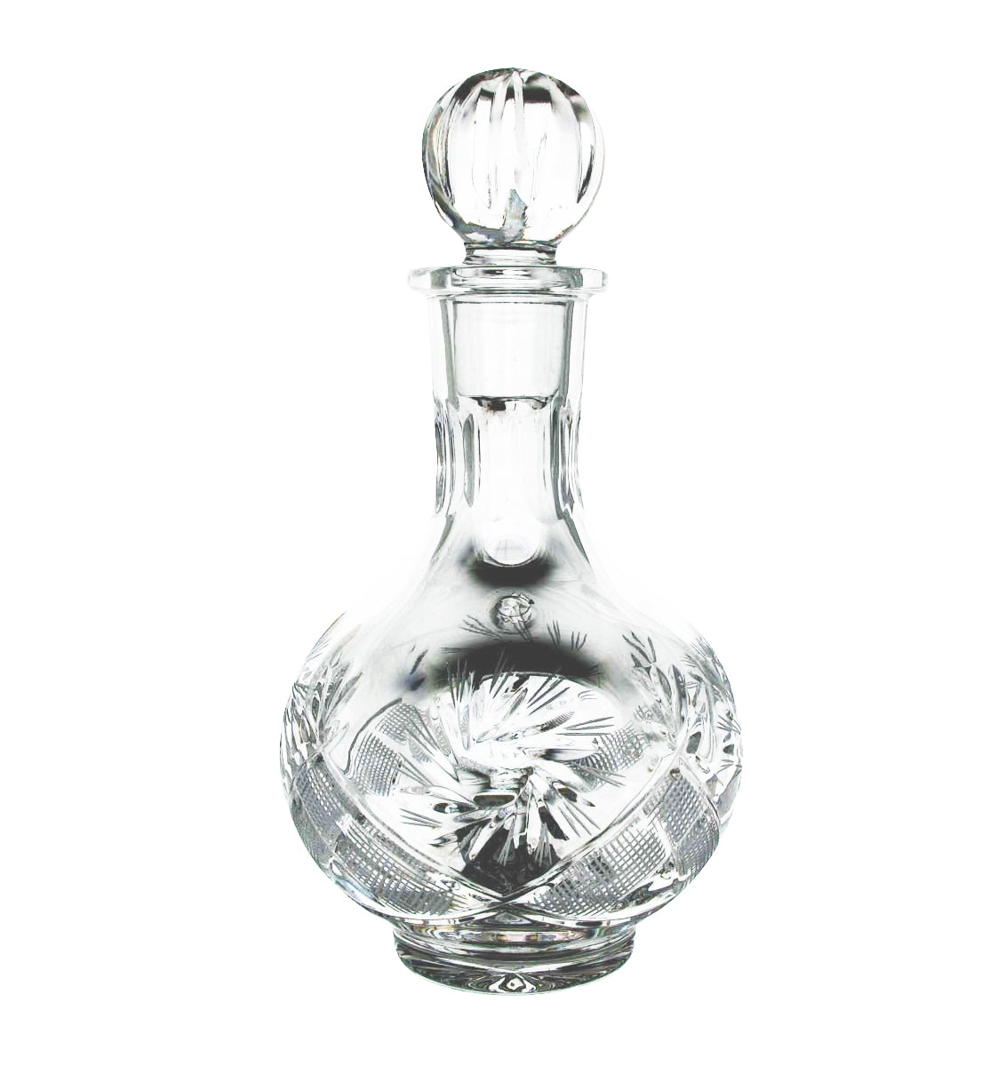 Russian Cut Crystal Vodka Decanter Carafe, 12 oz, Vintage USSR