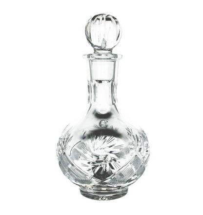 Russian Cut Crystal Vodka Decanter Carafe, 12 oz, Vintage USSR