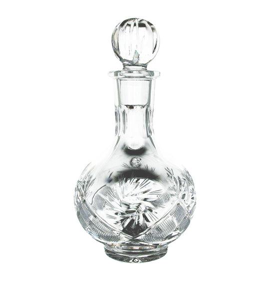 Russian Cut Crystal Vodka Decanter Carafe, 12 oz, Vintage USSR