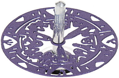 (D) Judaica Jerusalem Dreidel Metal Hannukah Holiday Decor (Purple)