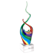 (D) Handcrafted Murano Art Glass Rainbow Spectrum Figurine 14" on Base