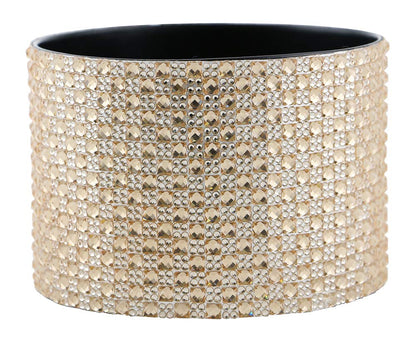 (D) Decorated Wine Coaster, Copper Crystal Pieces, Wine Bottle Holder