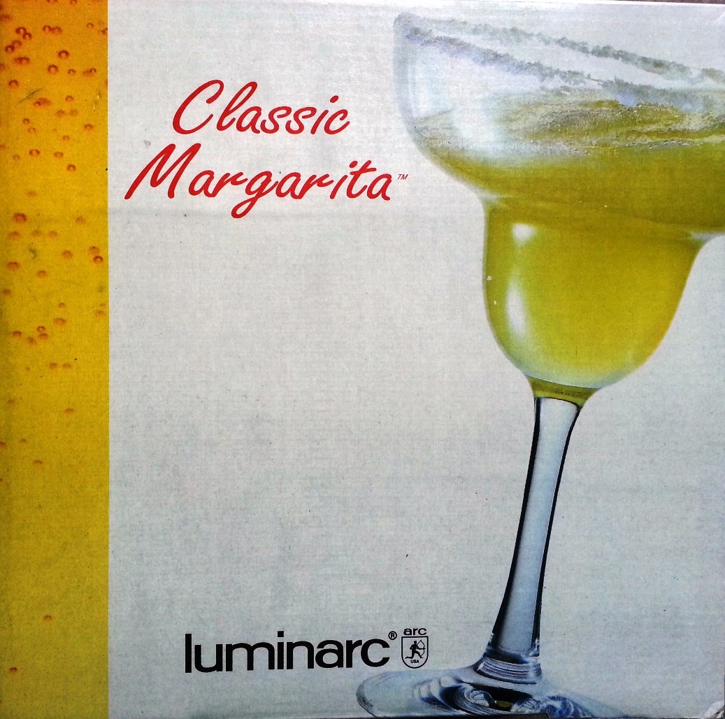 SET of 4-pc Luminarc 12 Oz Classic Margarita Cocktail Glasses on a stem