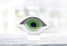 (D) Handcrafted Murano Art Glass Visionary Eye Figurine 7.5" on Base