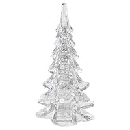 (D) Handcrafted Crystal Glass Christmas Tree Figure 12" H, Centerpiece Sculpture