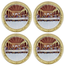 (D) Royalty Porcelain 4-pc Hand Painted Wall Plates Last Supper, Hanging Plates