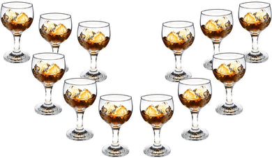 Cheerful Stemmed Wine Cognac Glasses 6.75 Oz Clear Goblets Glassware Set (12)