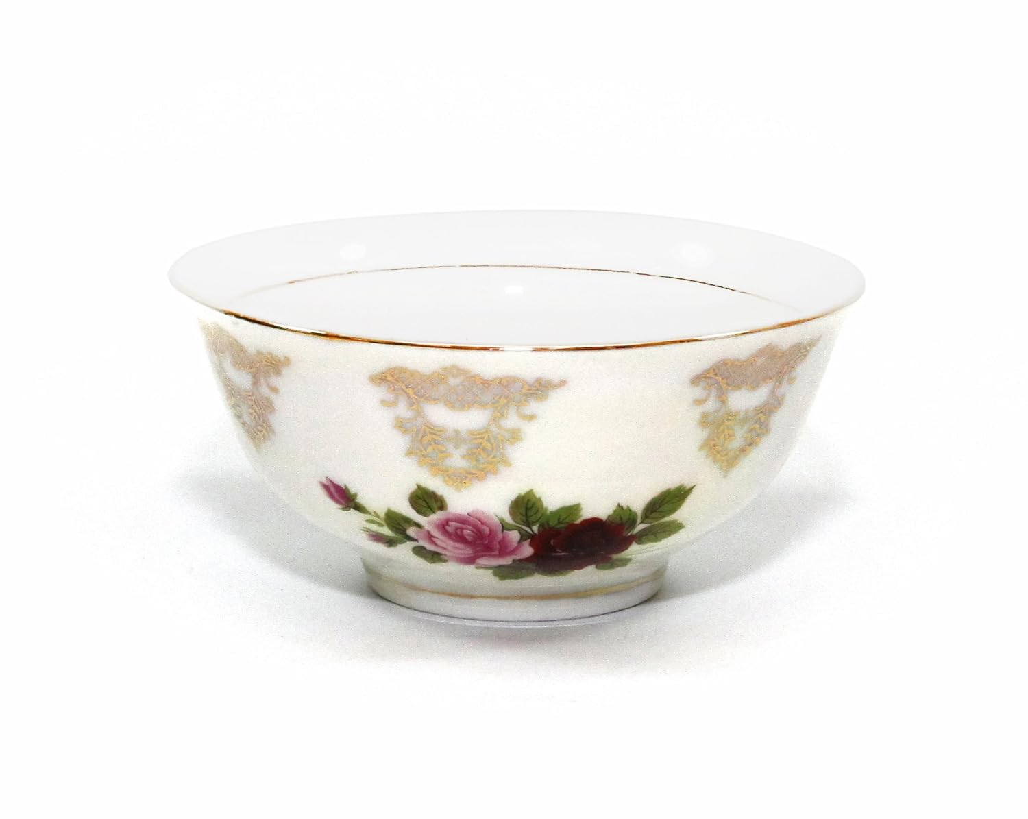 Royalty Porcelain 6pc Floral Tea Cups, 24K Gold-Plated Original Cobalt Tableware, Service for 6