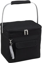 (D) Beverage and Food Cooler, Picnic Backpack Bag with Corkscrew (Black)