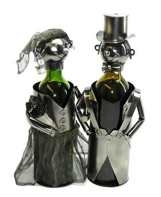 (D) Wine Bottle Holder, Bride and Groom, Bar Counter Decoration, Wedding Gift