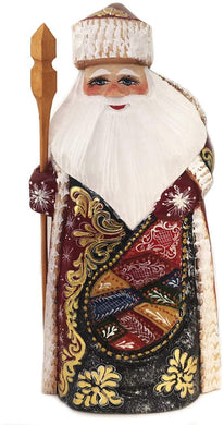 (D) Russian Souvenirs Vintage Santa Statue with Stick 8''