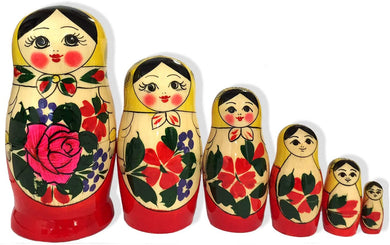 (D) Russian Souvenirs Nesting Dolls Semenov Matryoshka Home Decoration 6PC