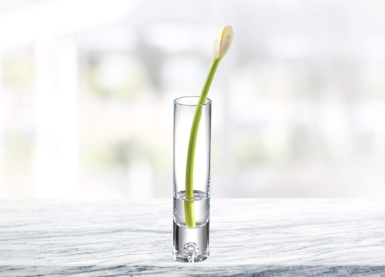 (D) Centerpiece 'Galaxy' Flower Vase 8" H, Premium Quality Crystal Glass