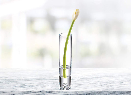 (D) Centerpiece 'Galaxy' Flower Vase 8" H, Premium Quality Crystal Glass