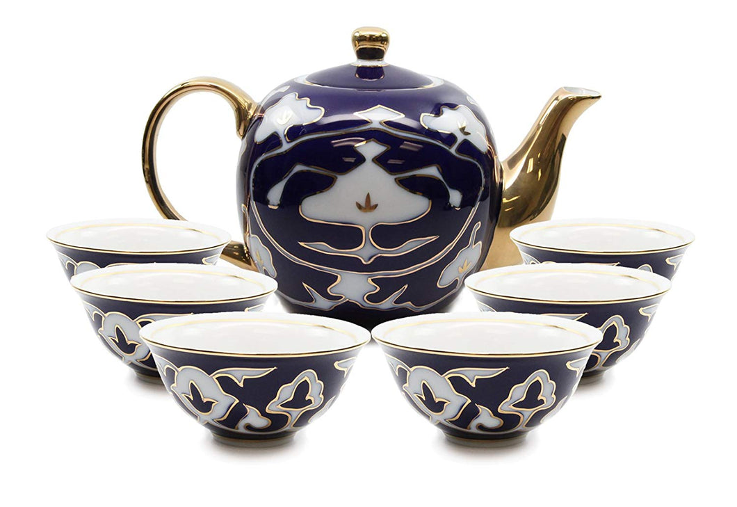 Royalty Porcelain 7pc Mini Tea Cup Set, Cups and Teapot, Vintage Russi