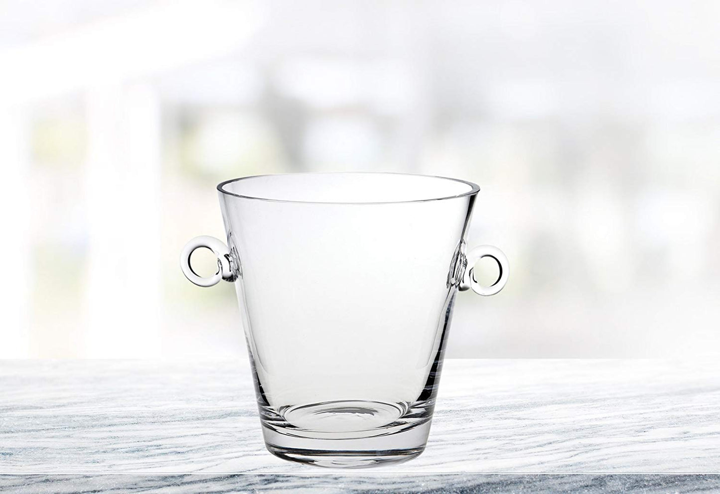 (D) Centerpiece 'Manhattan' Ice Bucket 8"H, Premium Quality Crystal Glass