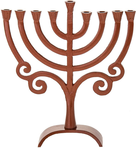 (D) Judica Menorah Brown Chanukah Party Holiday Metal Decor